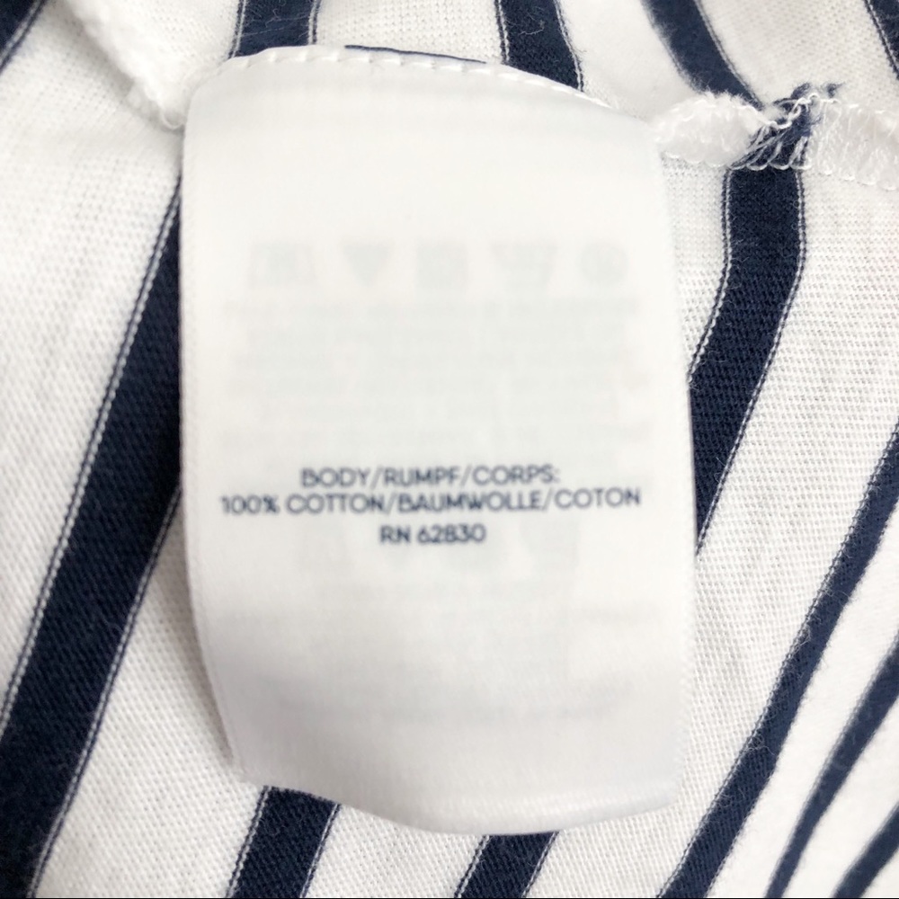 NEW Lands’ End Navy Stripe Cotton Jersey Sleeveless Swim Coverup L. - Picture 7 of 7